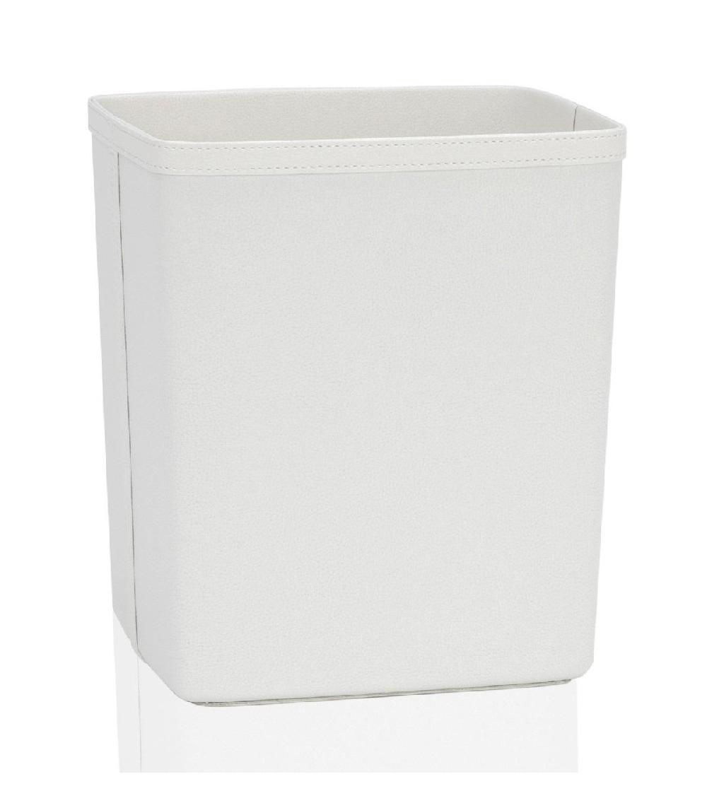 wadiga Corbeille à Papier de Bureau en Similicuir Blanc