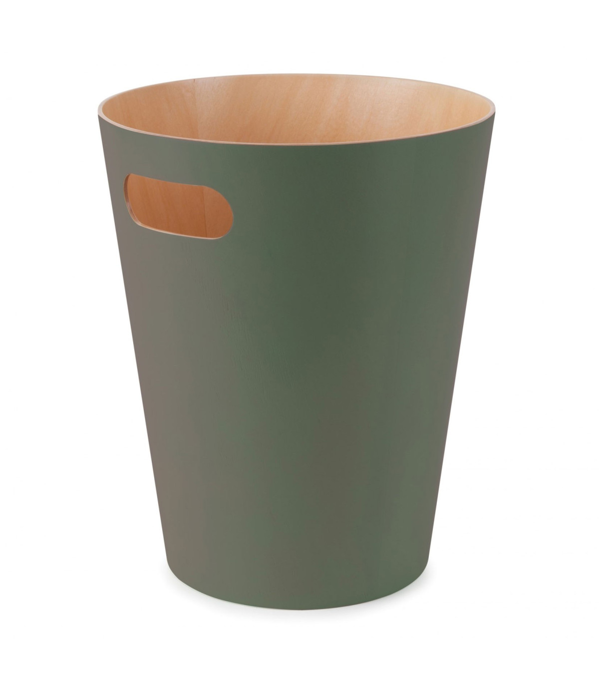 wadiga Corbeille à Papier de Bureau Verte en Bois Woodrow