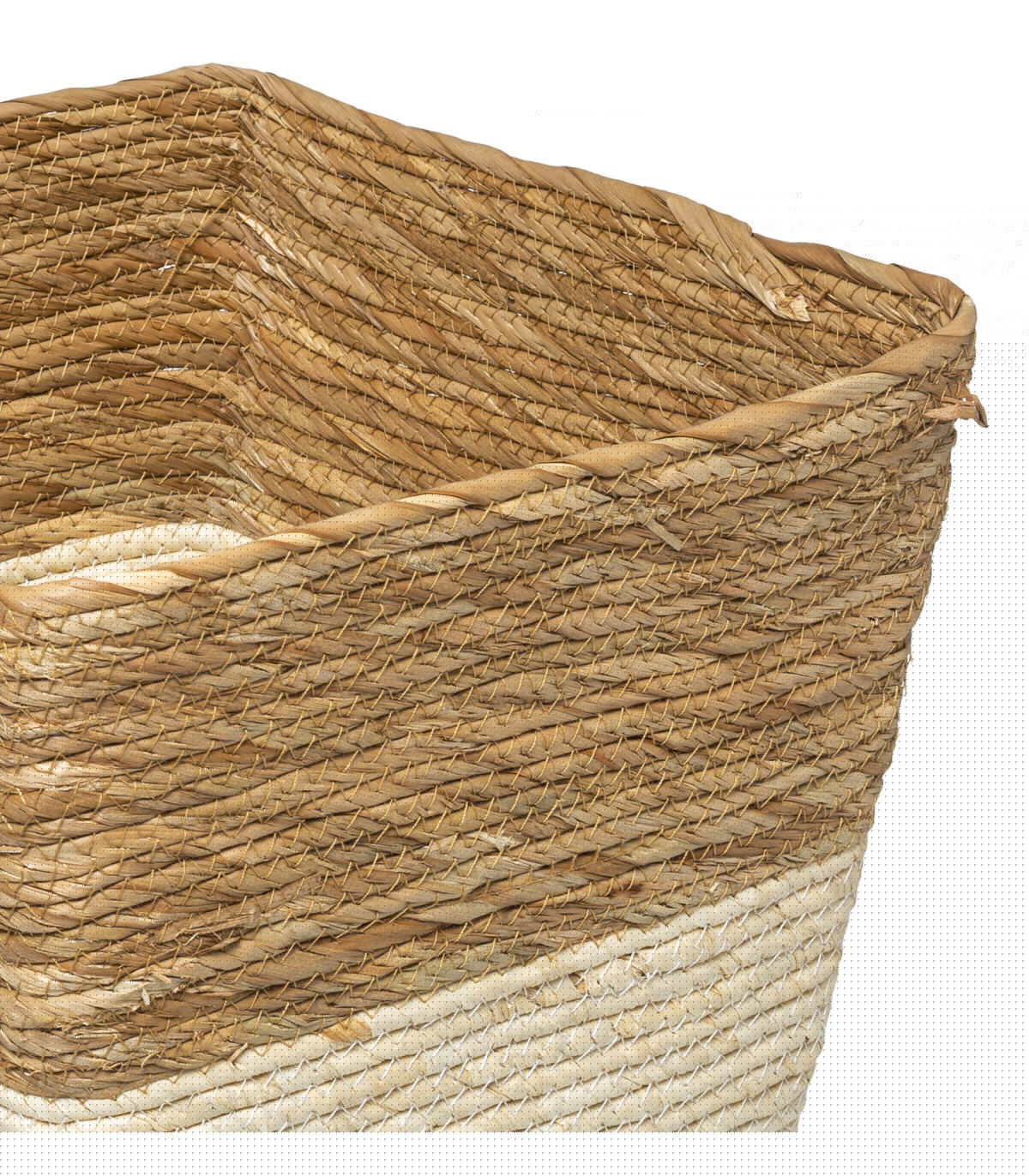 Wadiga Corbeille à Papier Tressée Blanc Et Marron - 31x31x31cm