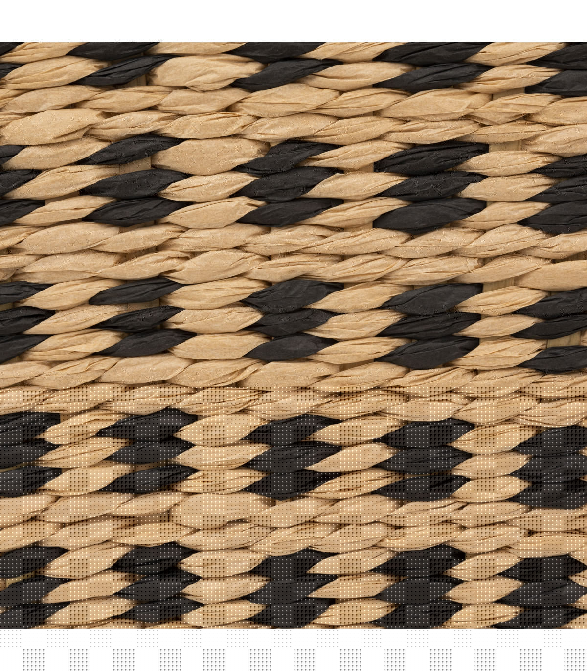 Wadiga Corbeille à Papier Tressée Noir Et Marron - 31x31x31cm