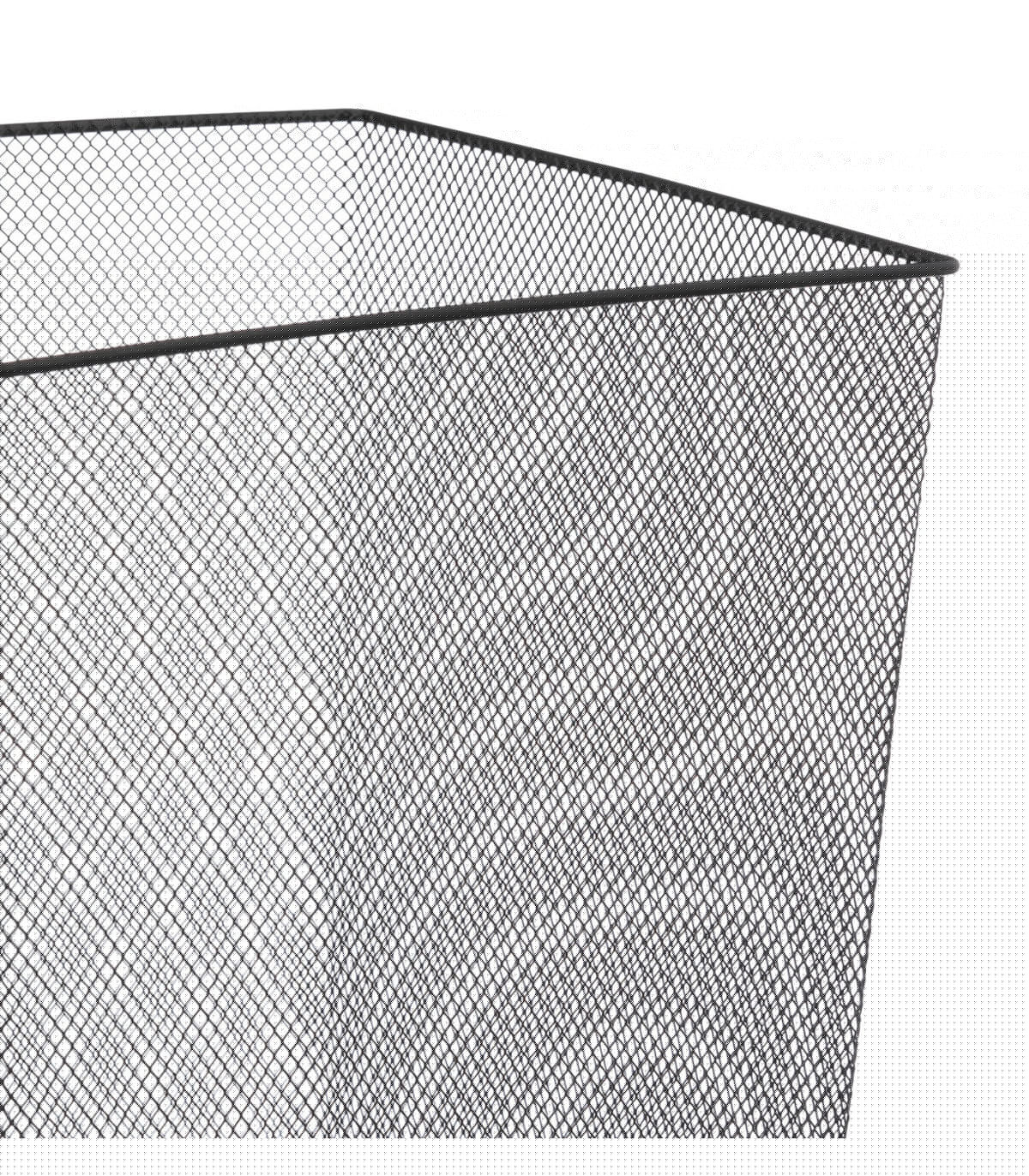 Wadiga Corbeille De Bureau En Métal Noir Et Bois - 26.5x26.5x32.5cm