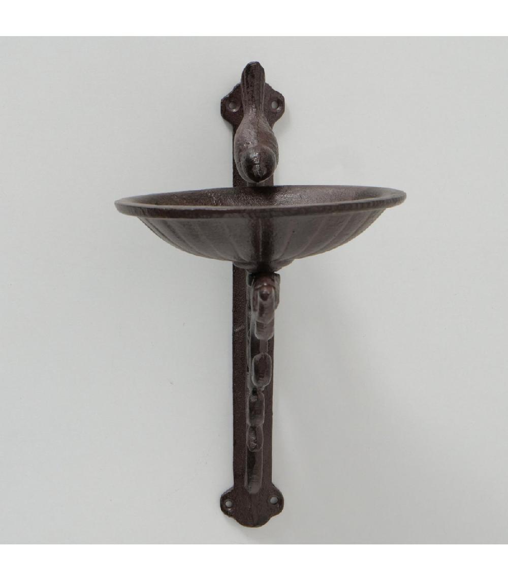 Wadiga Coupelle Abreuvoir Pour Oiseaux En Fonte Mural 23x13x25cm