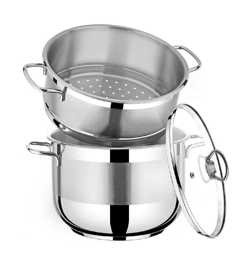 Wadiga Couscoussier Toux Feux Inox Et Couvercle En Verre 6L