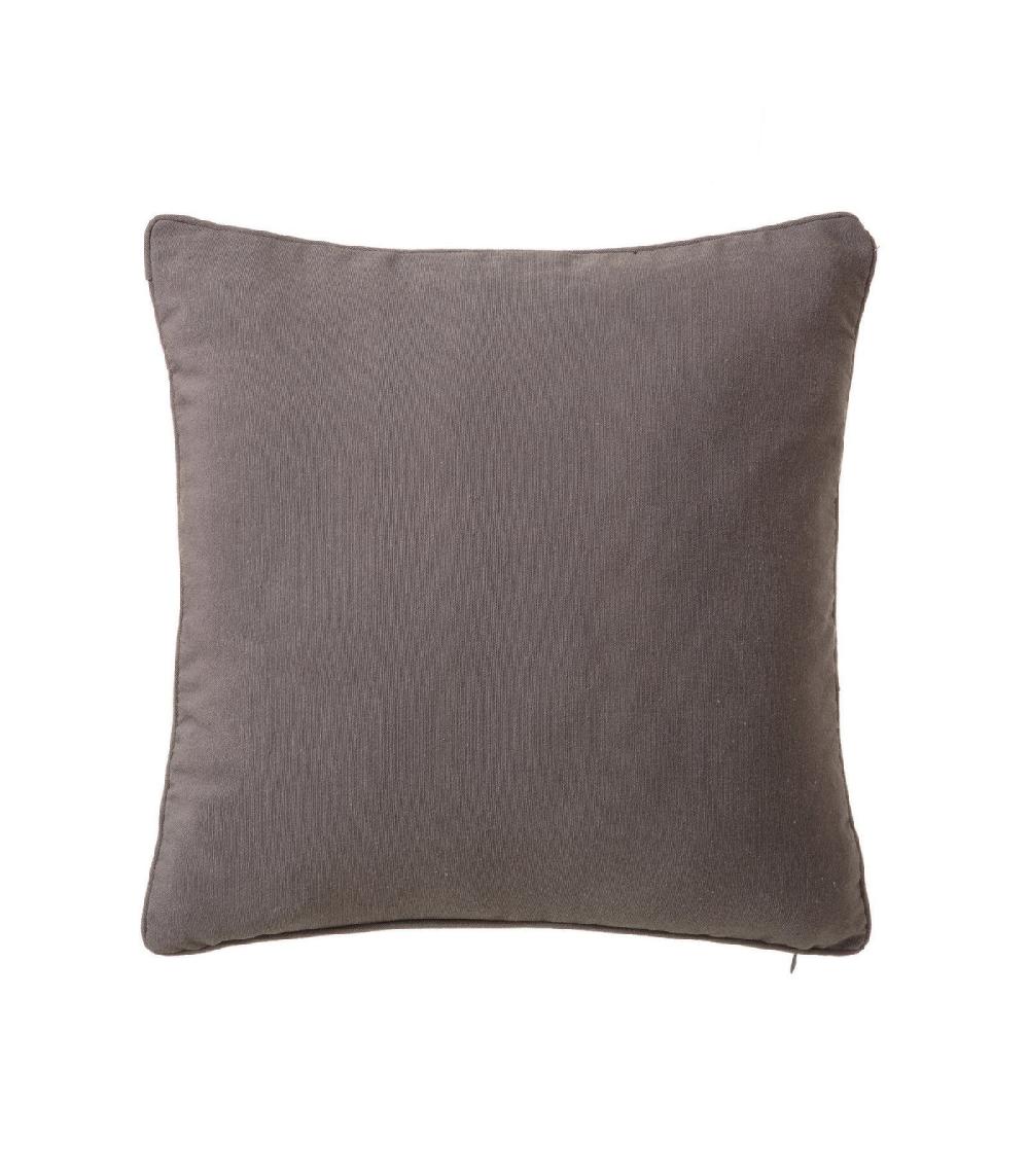 wadiga Coussin carré coton et polyester gris - 45x45cm