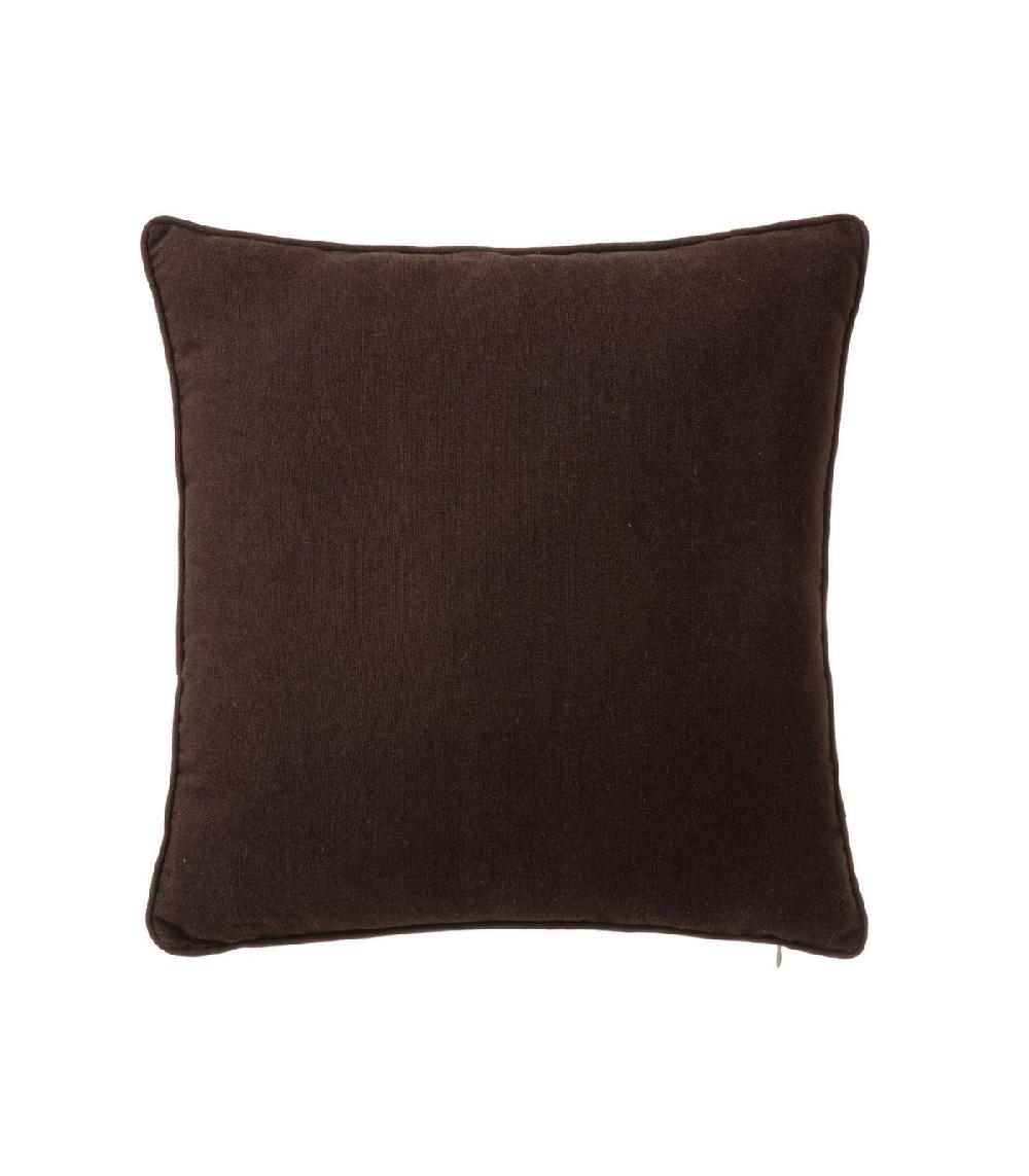 wadiga Coussin carré coton et polyester marron - 45x45cm