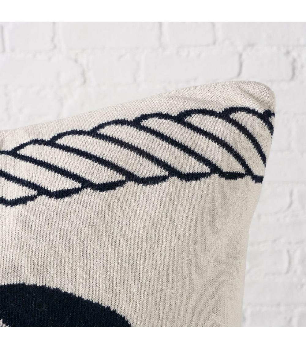 Wadiga Coussin Carré Crabe Bleu Foncé Et Blanc 50x50cm