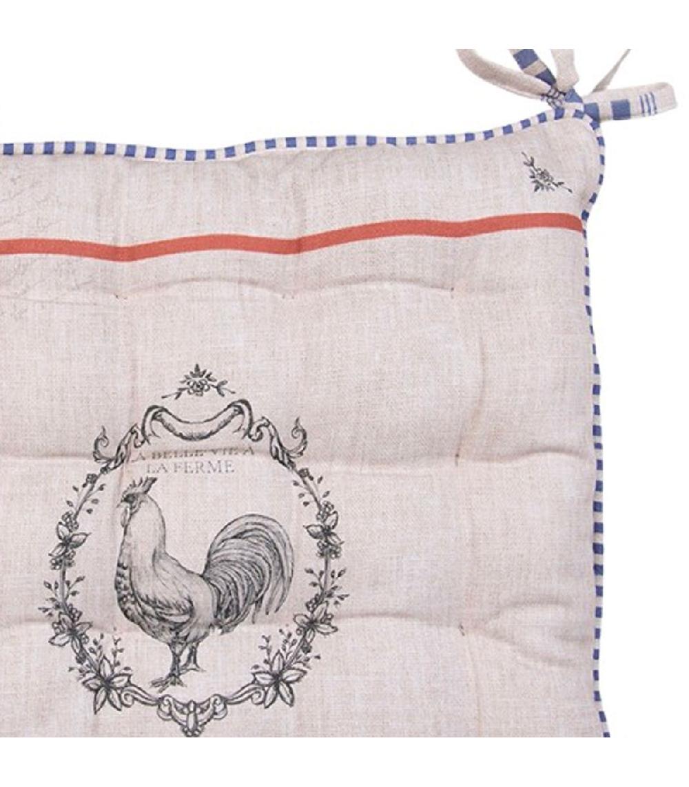 Wadiga Coussin De Chaise 100% Coton Beige Coq 40x40x4cm