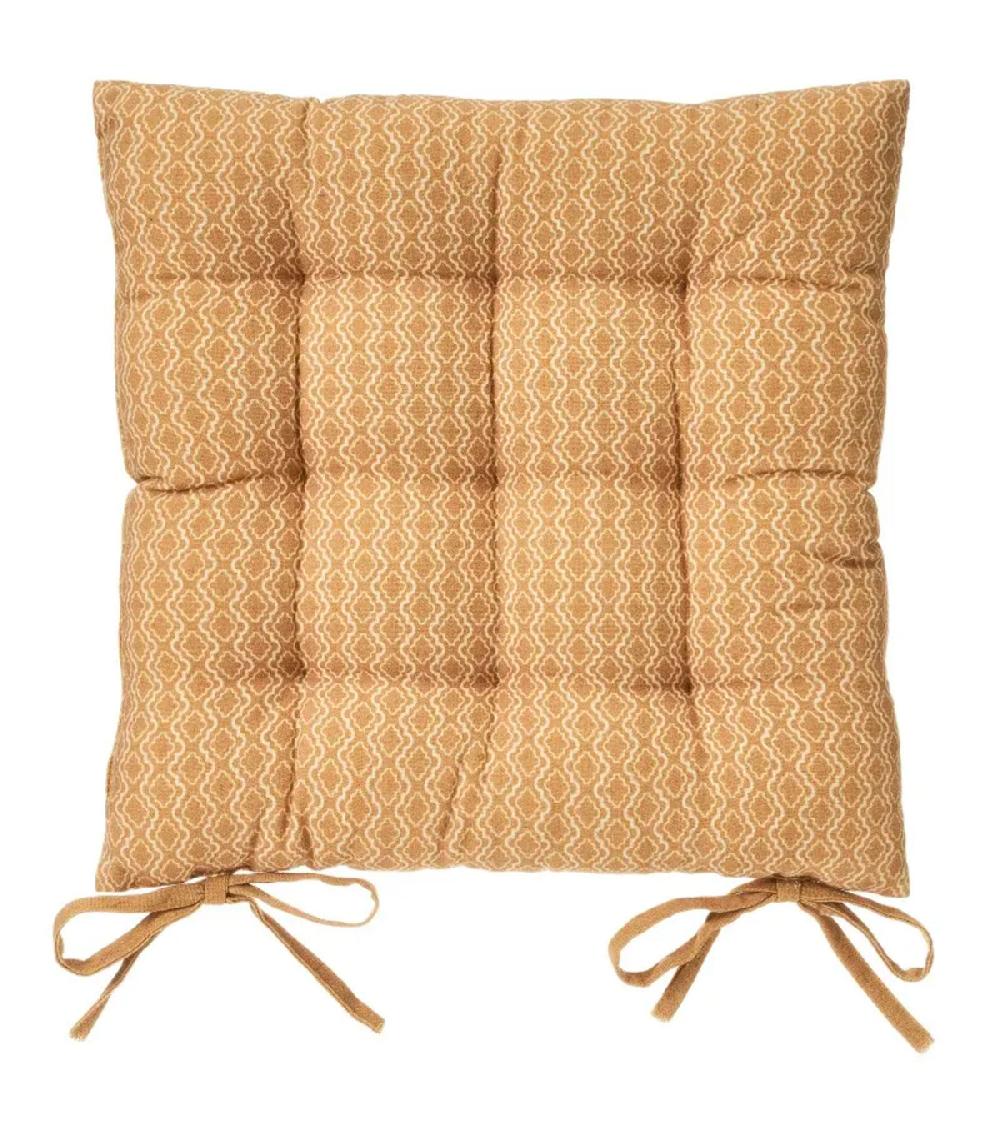 wadiga Coussin de chaise carré à motifs jaunes 40x40cm