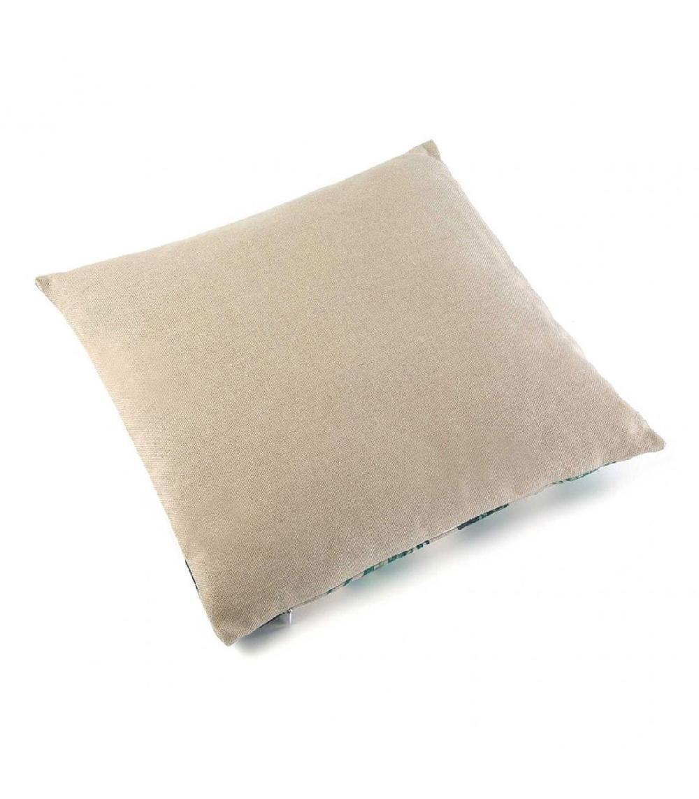 Wadiga Coussin Décoratif Carré Feuilles Vertes Tropique En Polyester Effet Lin