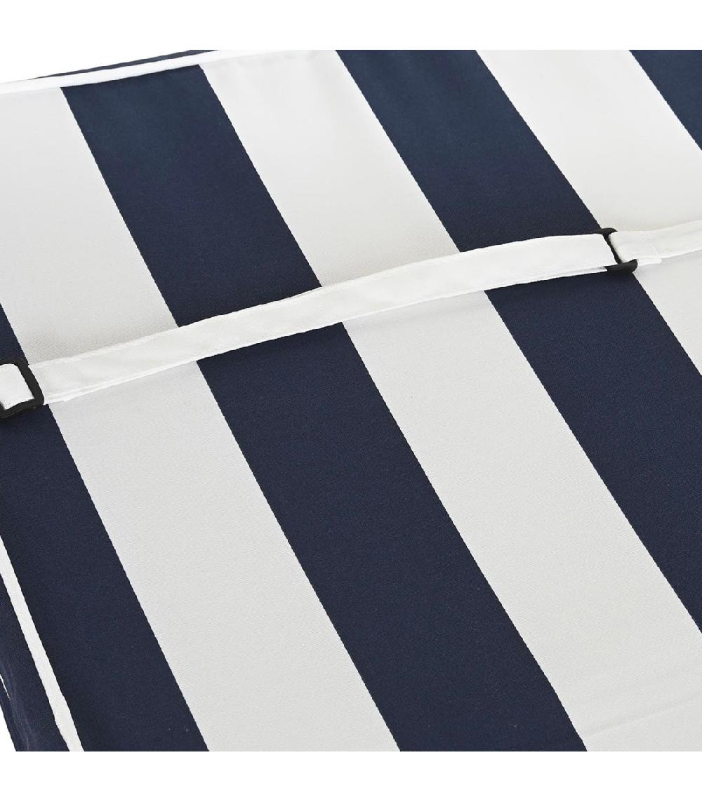 Wadiga Coussin Fauteuil De Jardin Rayé Bleu Et Blanc Imperméable 42x4x115cm