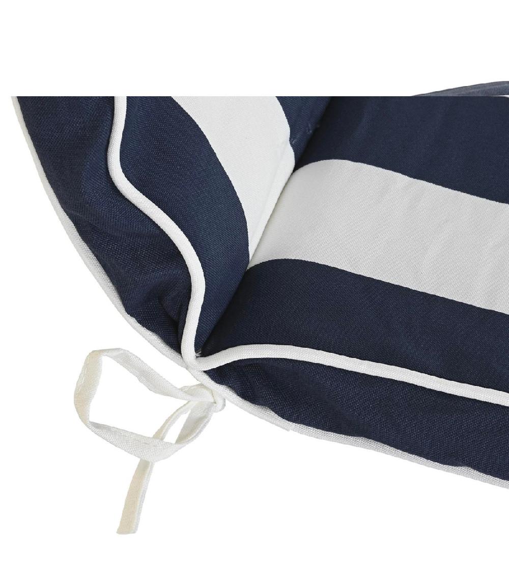 Wadiga Coussin Fauteuil De Jardin Rayé Bleu Et Blanc Imperméable 42x4x115cm