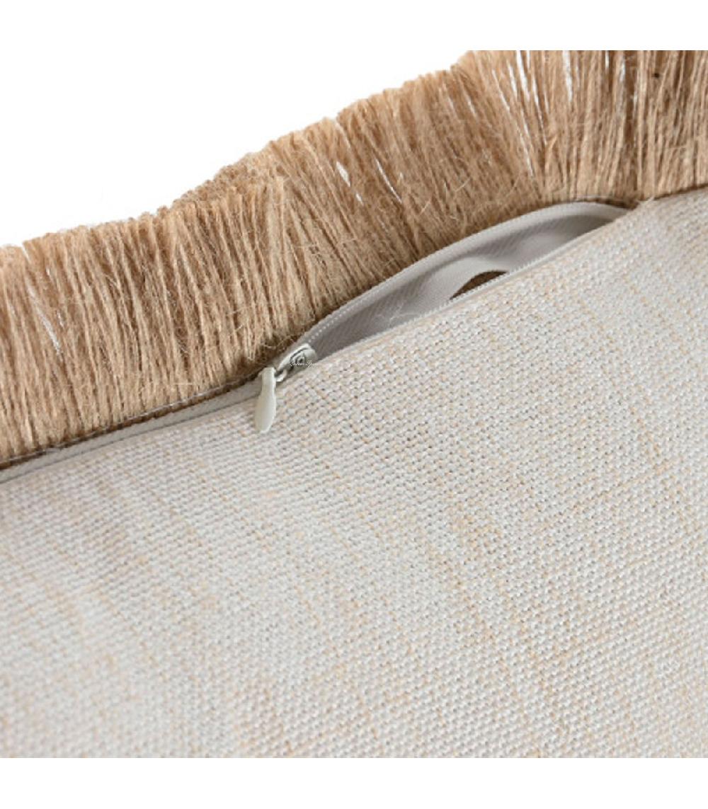 Wadiga Coussin Rectangulaire à Frange Motif Exotique 50x30x10cm