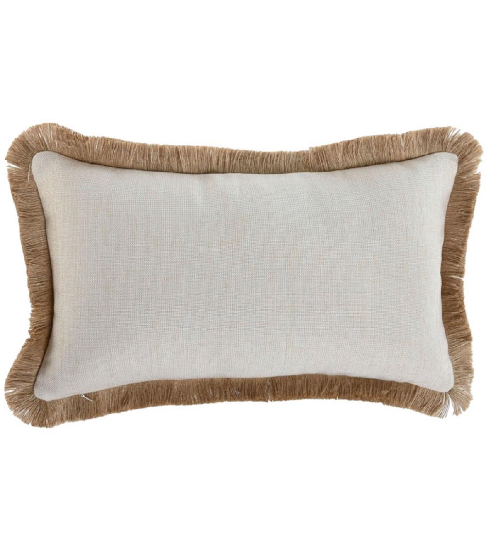 Wadiga Coussin Rectangulaire à Frange Motif Exotique 50x30x10cm