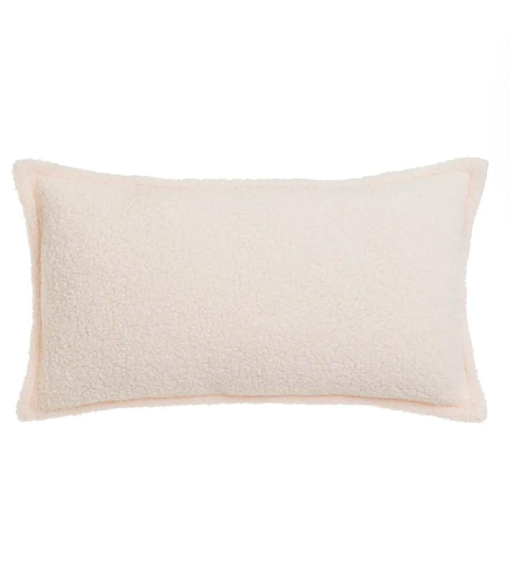wadiga Coussin rectangulaire tissu sherpa écru 50x30cm