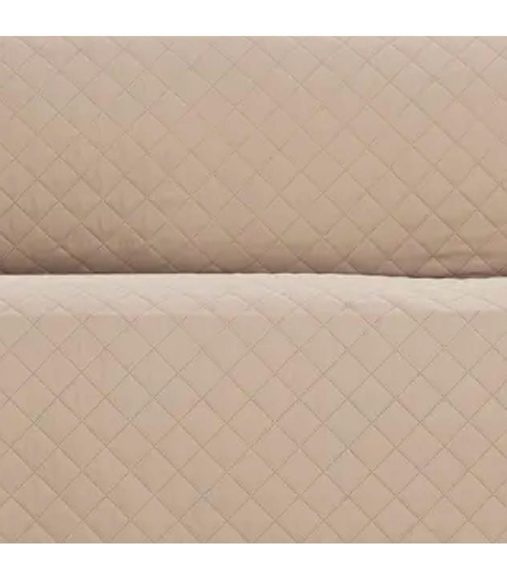 Wadiga Couvre Canapé 2 Places De 120 à 170cm En Tissu Beige Reversible