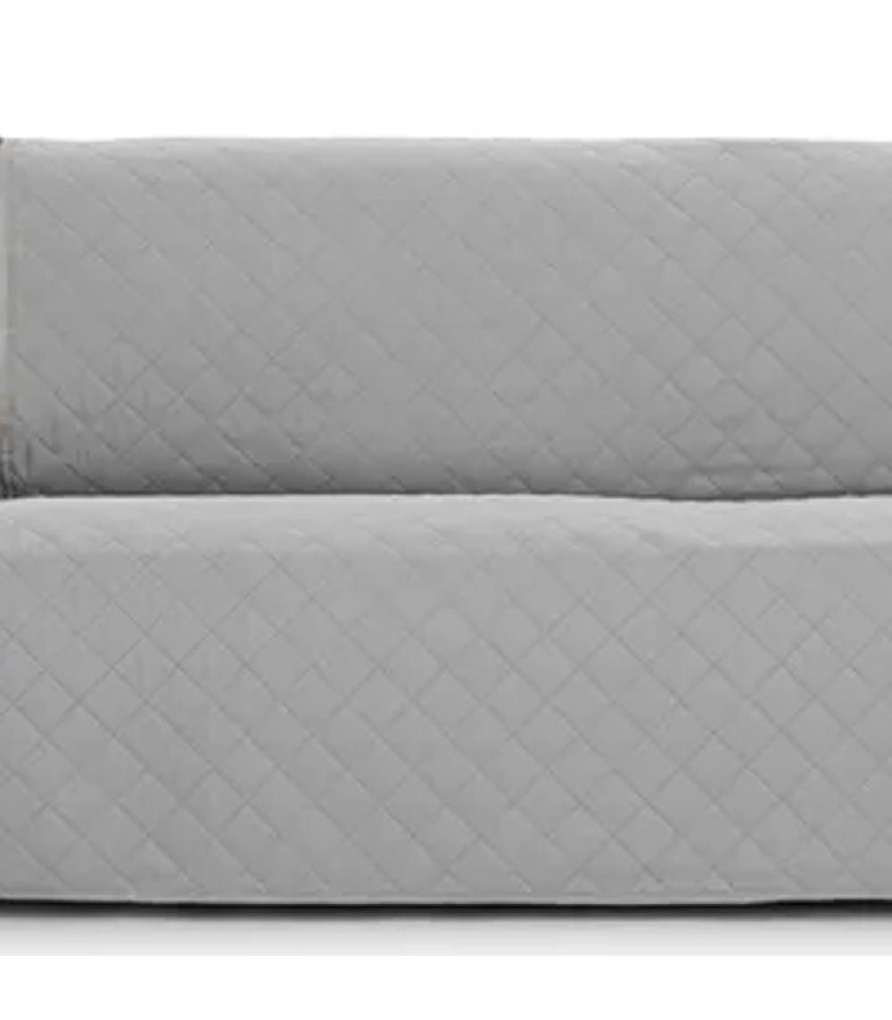 Wadiga Couvre Canapé 2 Places De 120 à 170cm En Tissu Gris Reversible