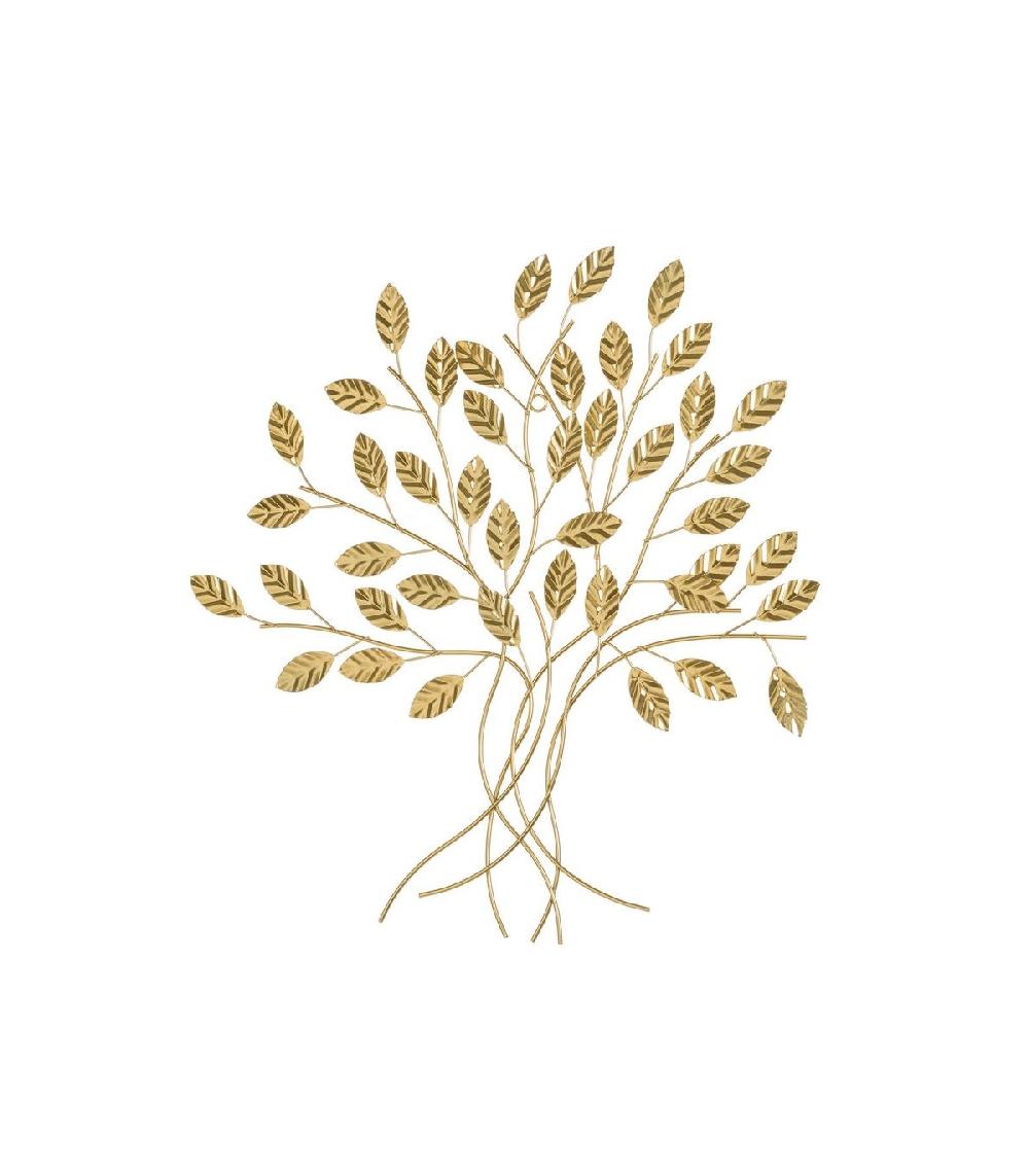 wadiga Décoration Murale Arbre en Métal Doré - 44x46cm