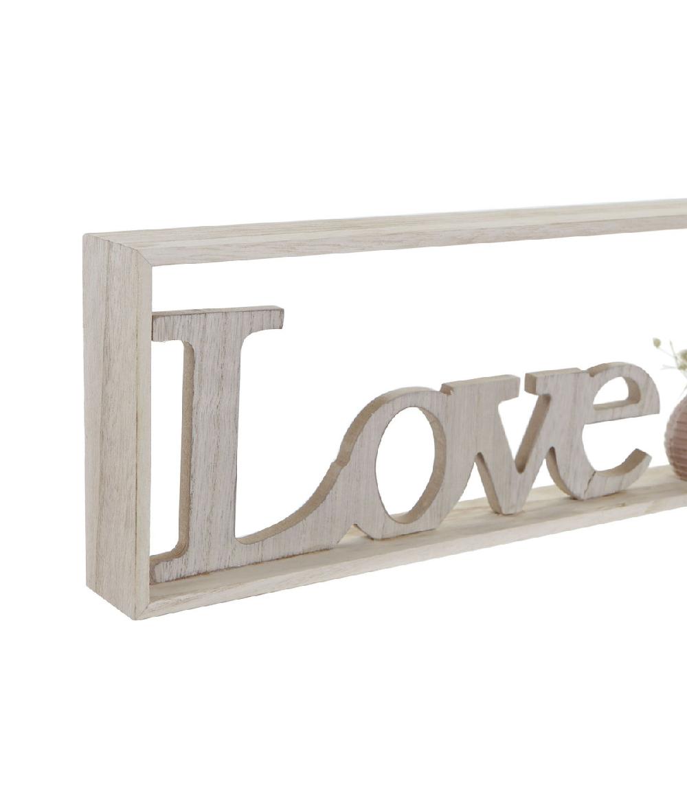 Wadiga Décoration Murale Bois Love Et Home - 40x4.5x15cm