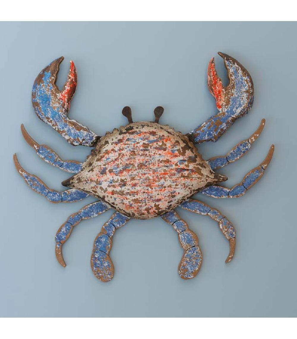 Wadiga Décoration Murale Bord De Mer Bois Multicolore Crabe 50x42x3cm