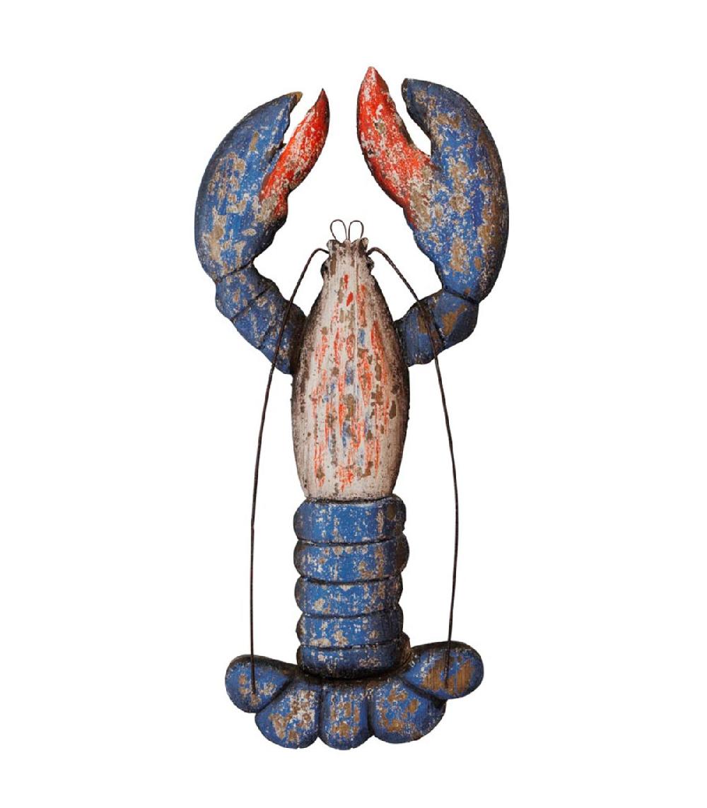 wadiga Décoration murale bord de mer bois multicolore Homard 50x23x3cm