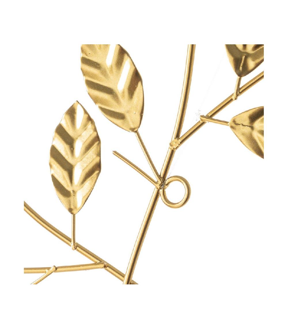 Wadiga Décoration Murale Branches En Métal Doré - 33x60cm