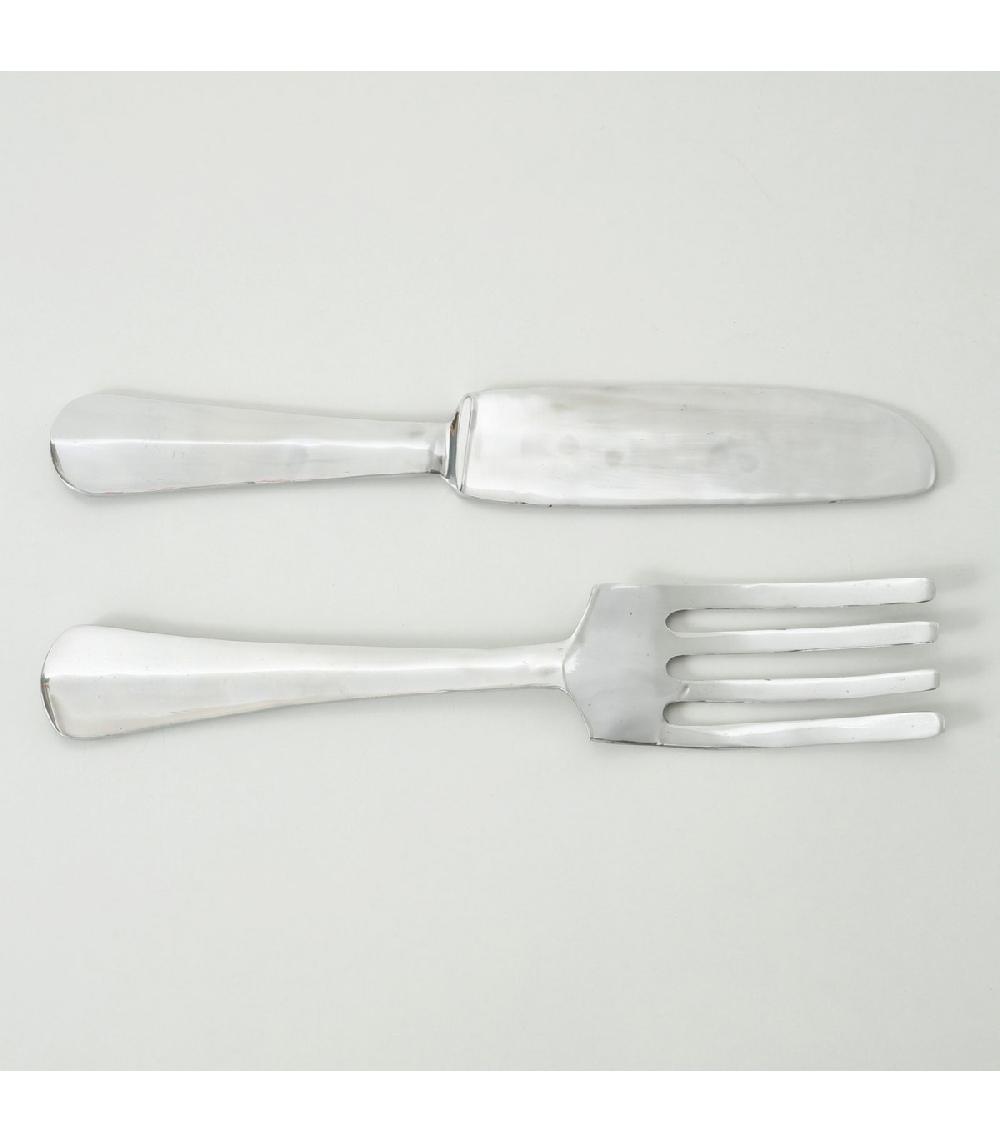 Wadiga Décoration Murale En Aluminium Argenté Couverts 59x11.5cm
