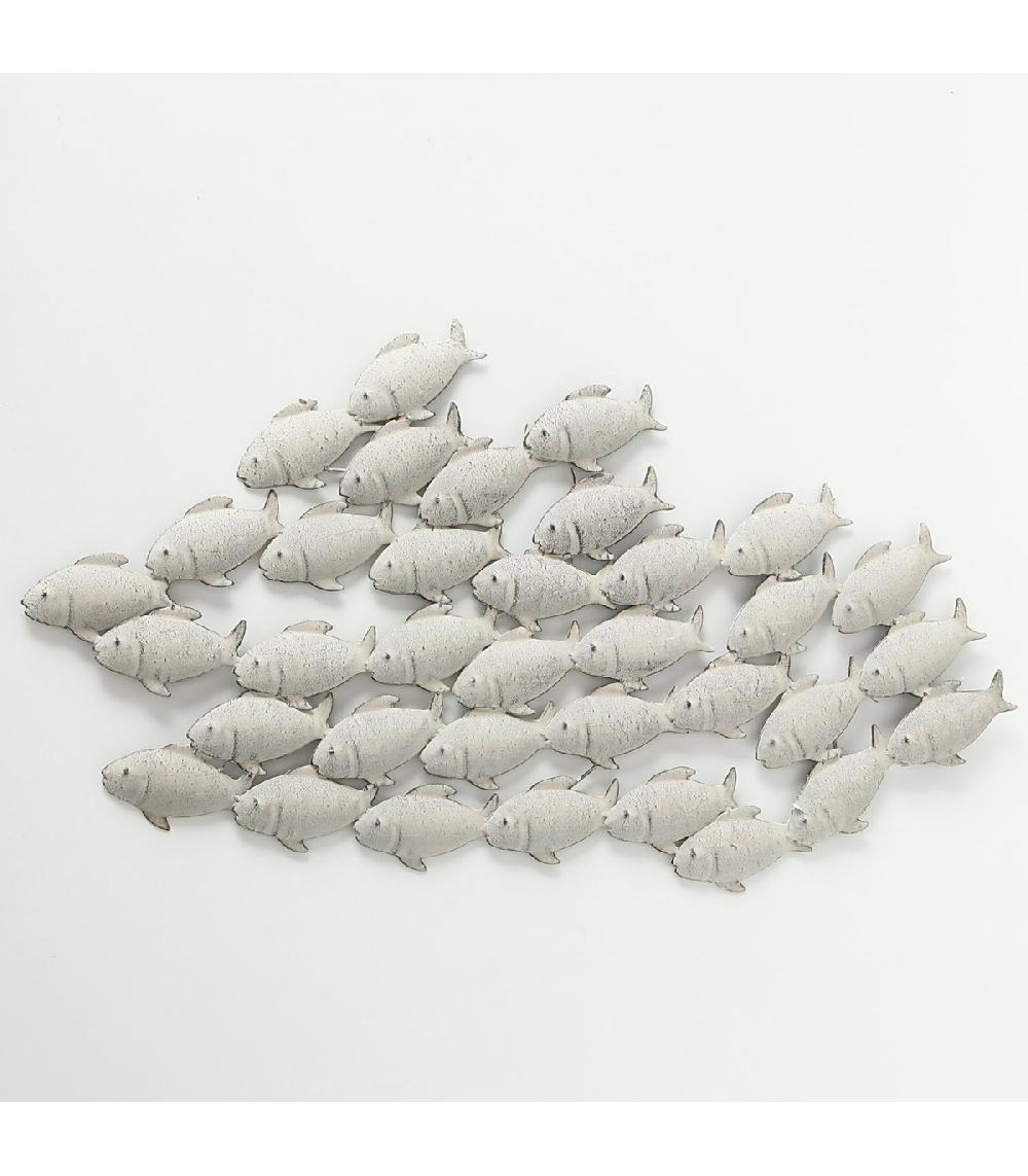 Wadiga Décoration Murale En Métal Banc De Poissons 97x2x53cm