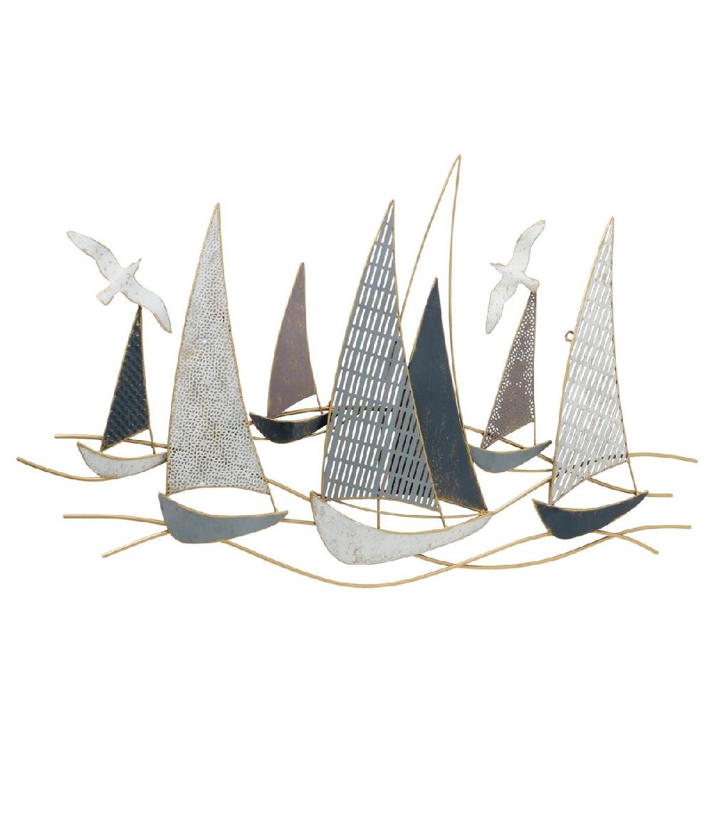 wadiga Décoration murale en métal bateaux 109x69x6cm