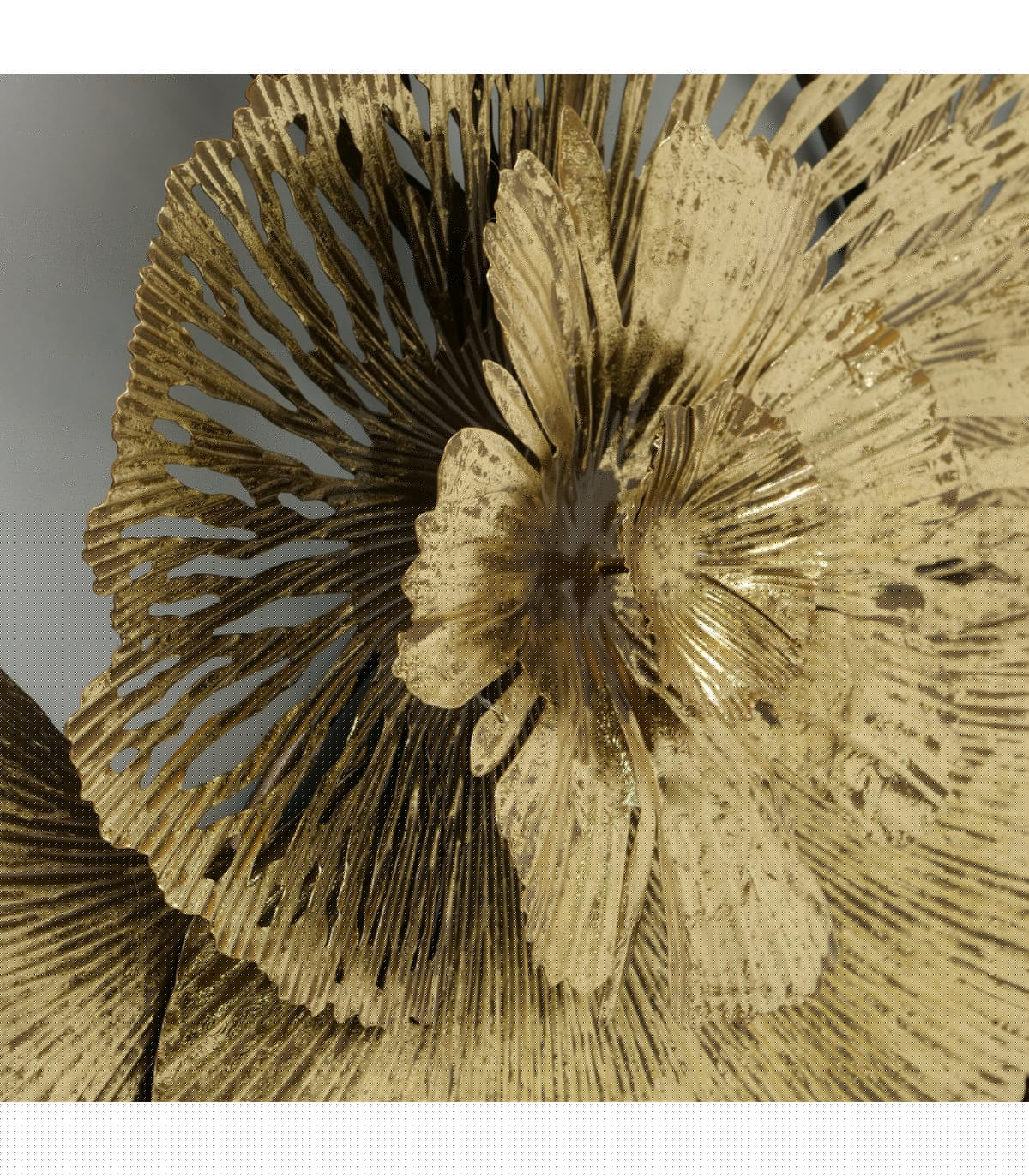 Wadiga Décoration Murale En Métal Doré Fleurs 115x63x10cm