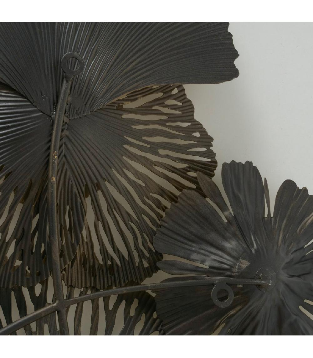 Wadiga Décoration Murale En Métal Doré Fleurs 115x63x10cm