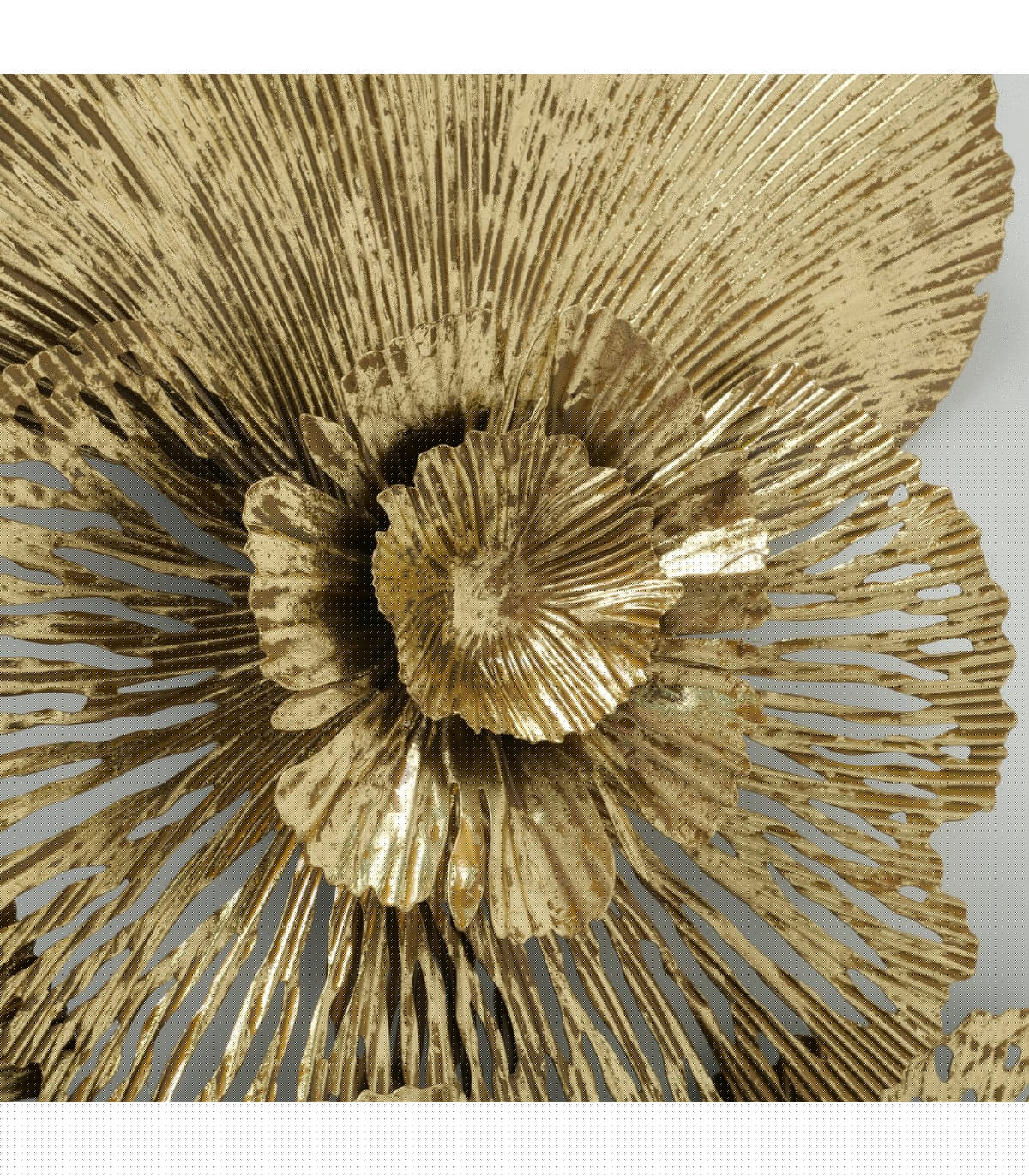 Wadiga Décoration Murale En Métal Doré Fleurs 115x63x10cm