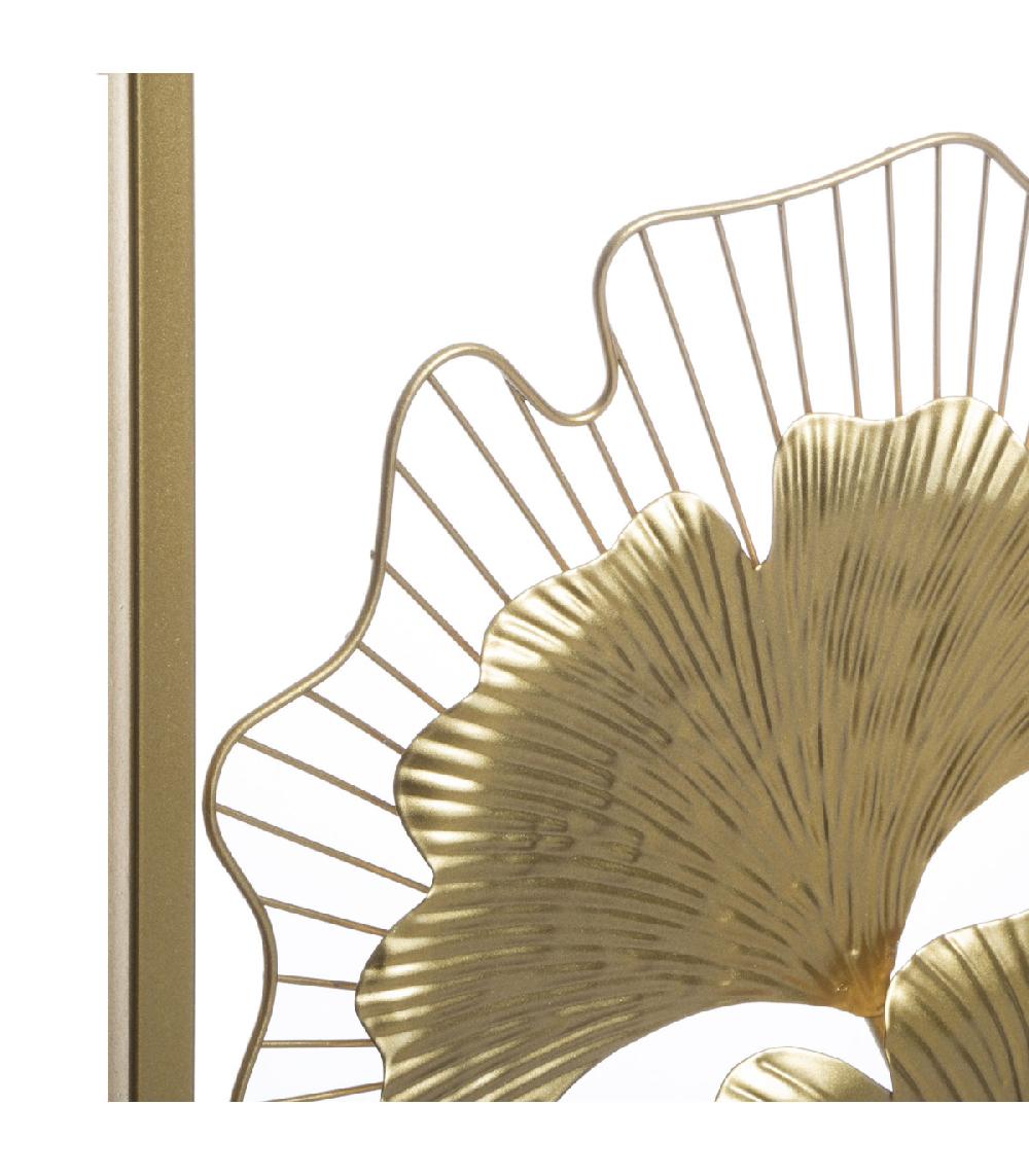 Wadiga Décoration Murale En Métal Doré Gingko 50x100cm