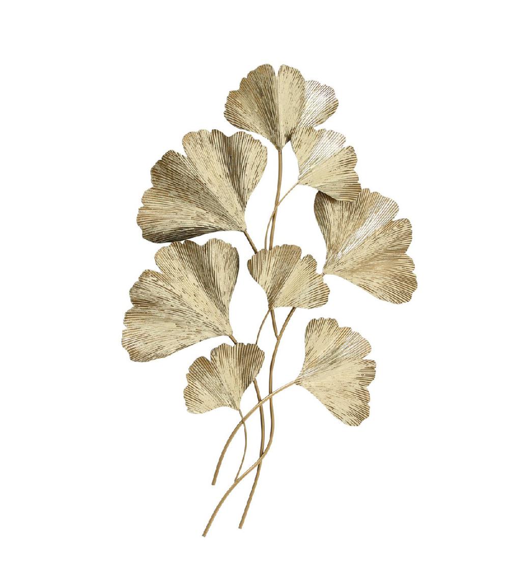 wadiga Décoration murale en métal doré gingko 95x61x5cm