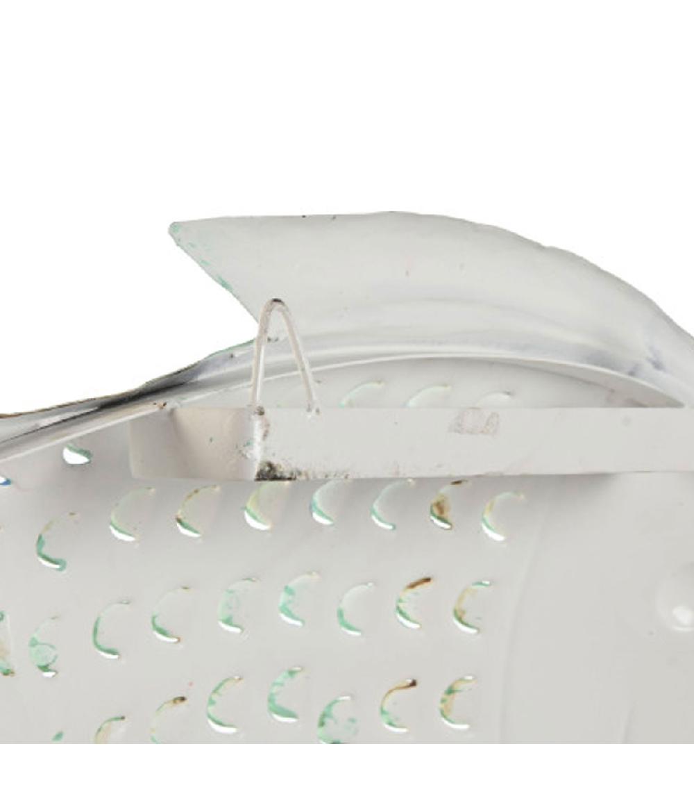 Wadiga Décoration Murale En Métal Poisson Turquoise 61x11x51cm