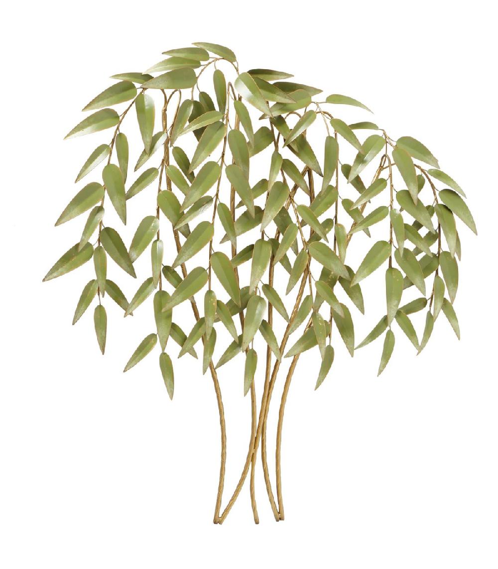 wadiga Décoration murale en métal vert et doré bambou 92x88x10cm