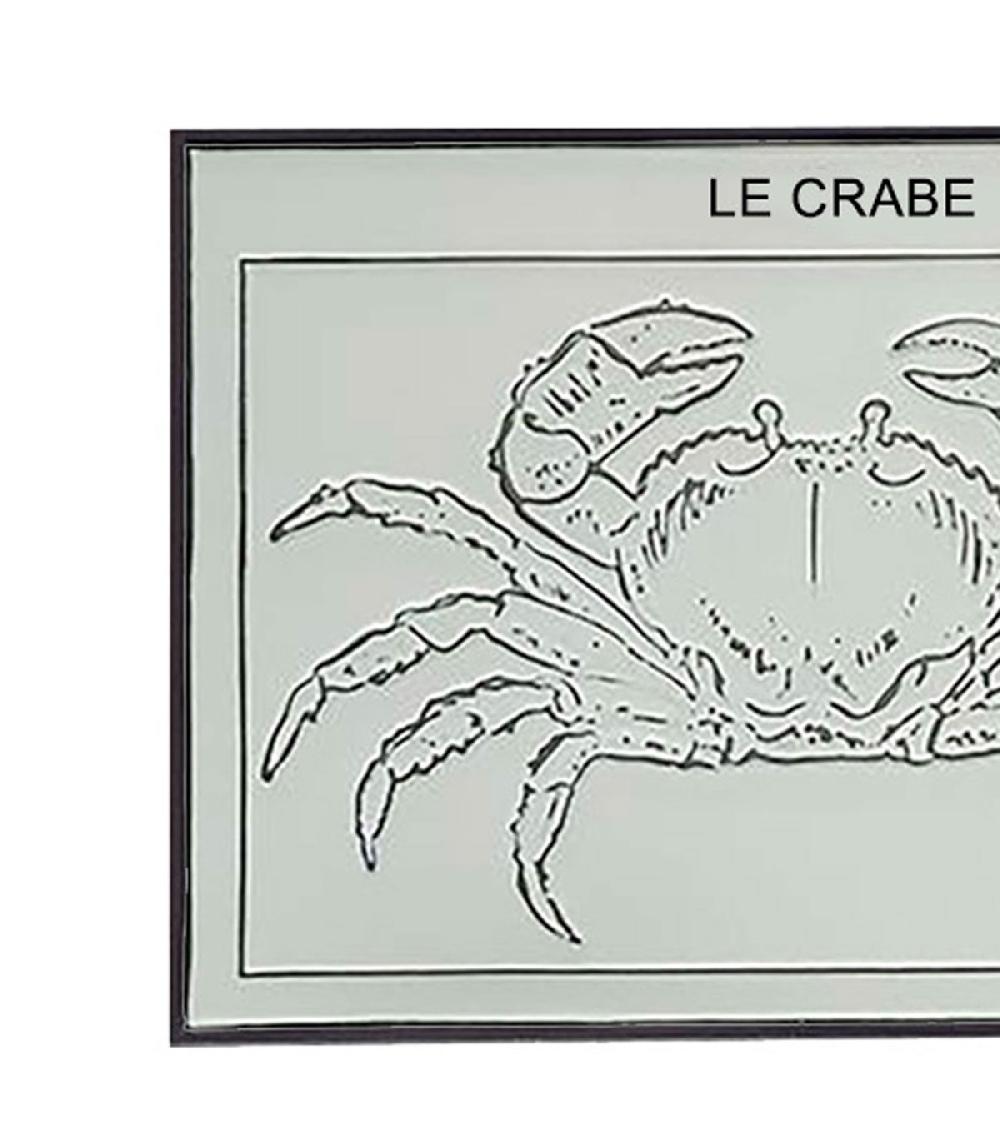 Wadiga Décoration Murale Metal Noir Et Blanc Crabe - 50x33cm