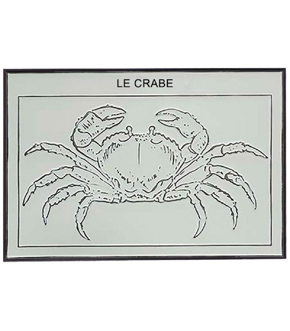 wadiga Décoration murale metal noir et blanc Crabe - 50x33cm
