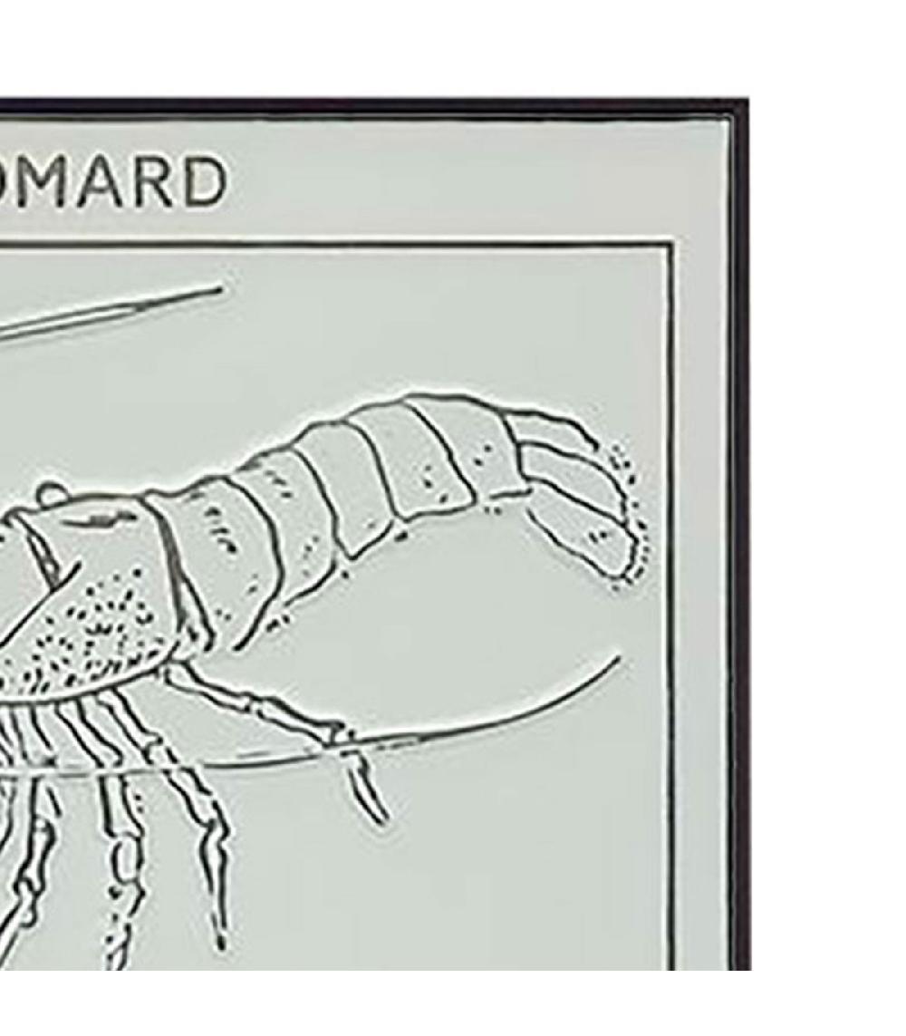 Wadiga Décoration Murale Metal Noir Et Blanc Homard - 50x33cm