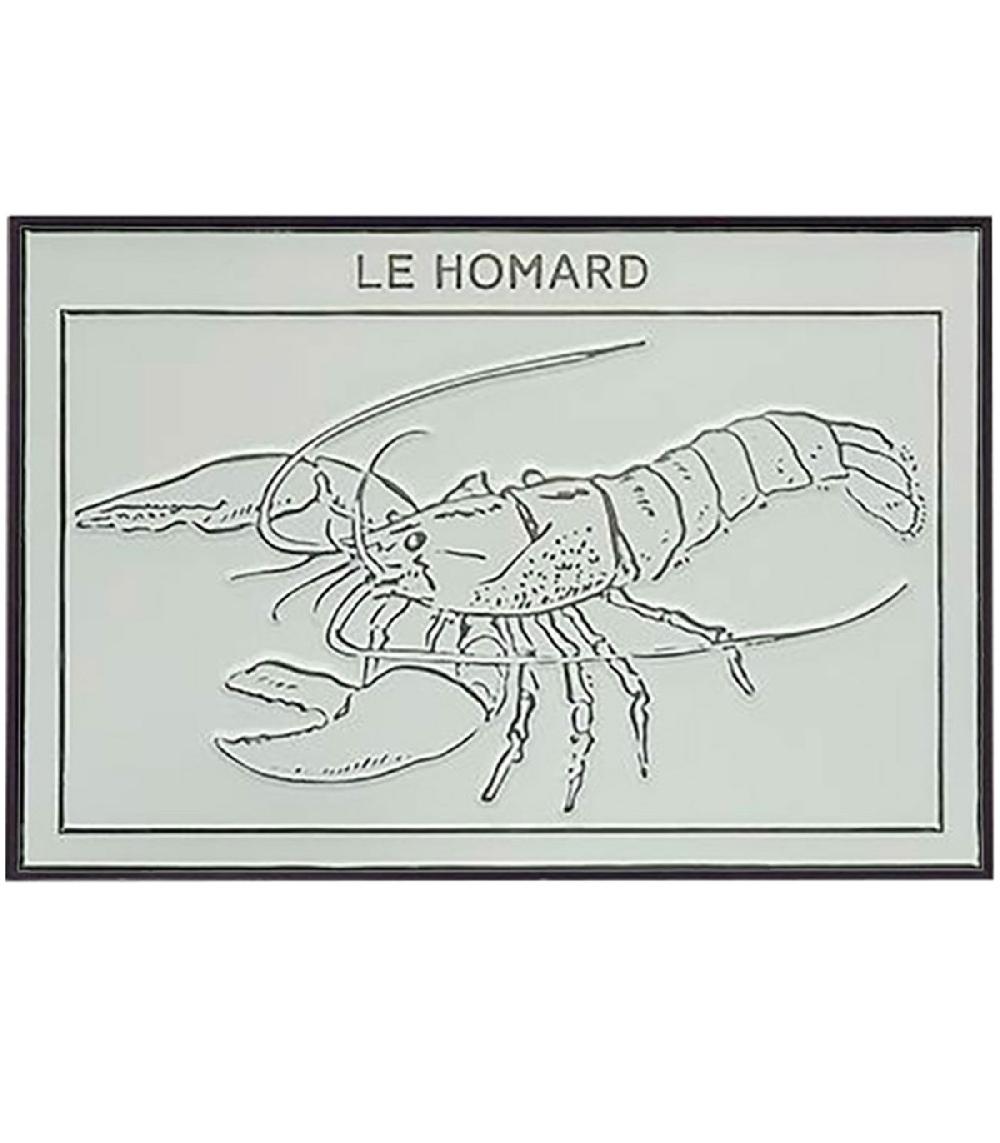 wadiga Décoration murale metal noir et blanc Homard - 50x33cm