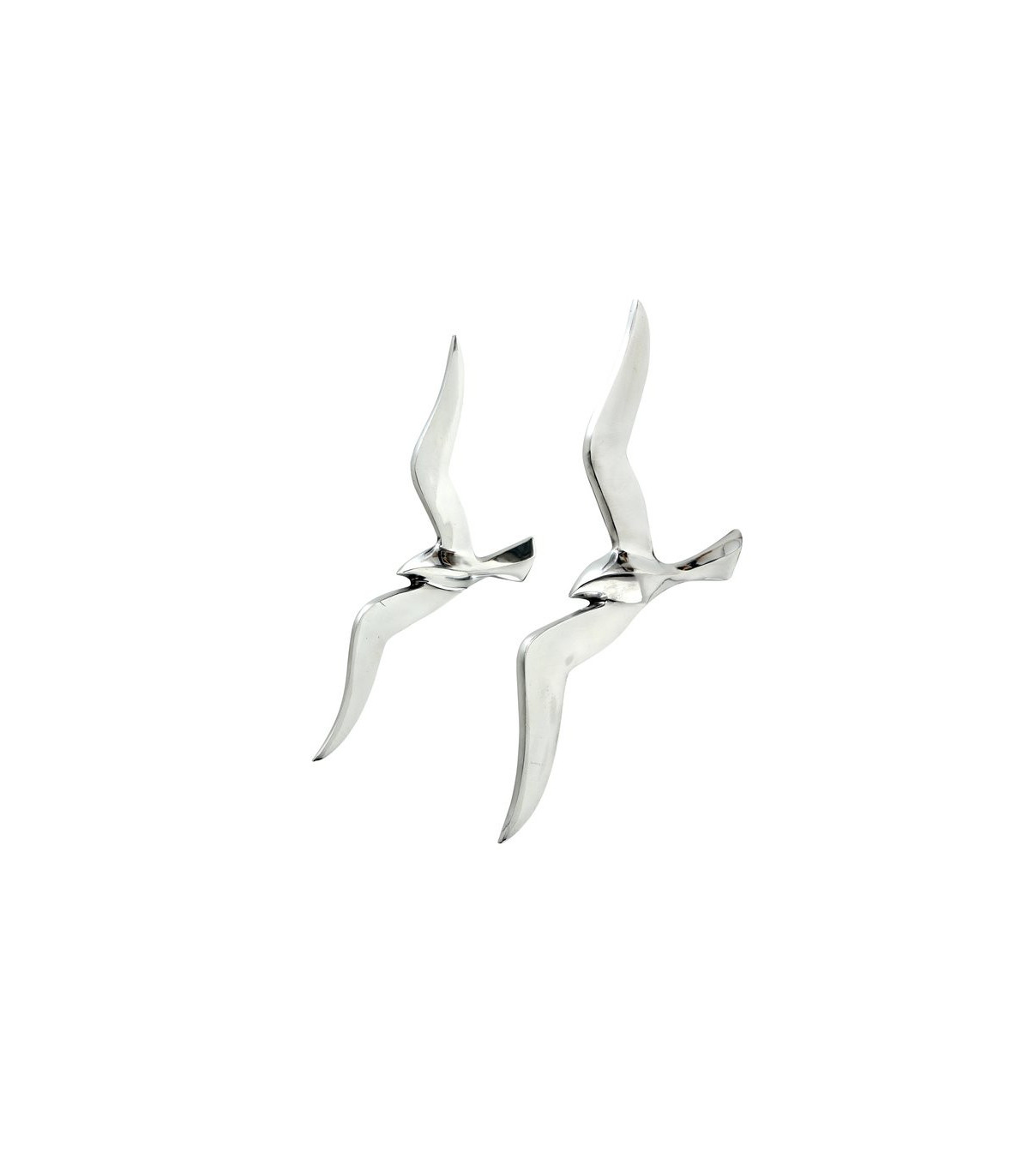 wadiga Décoration Murale Mouettes en Aluminium Argenté