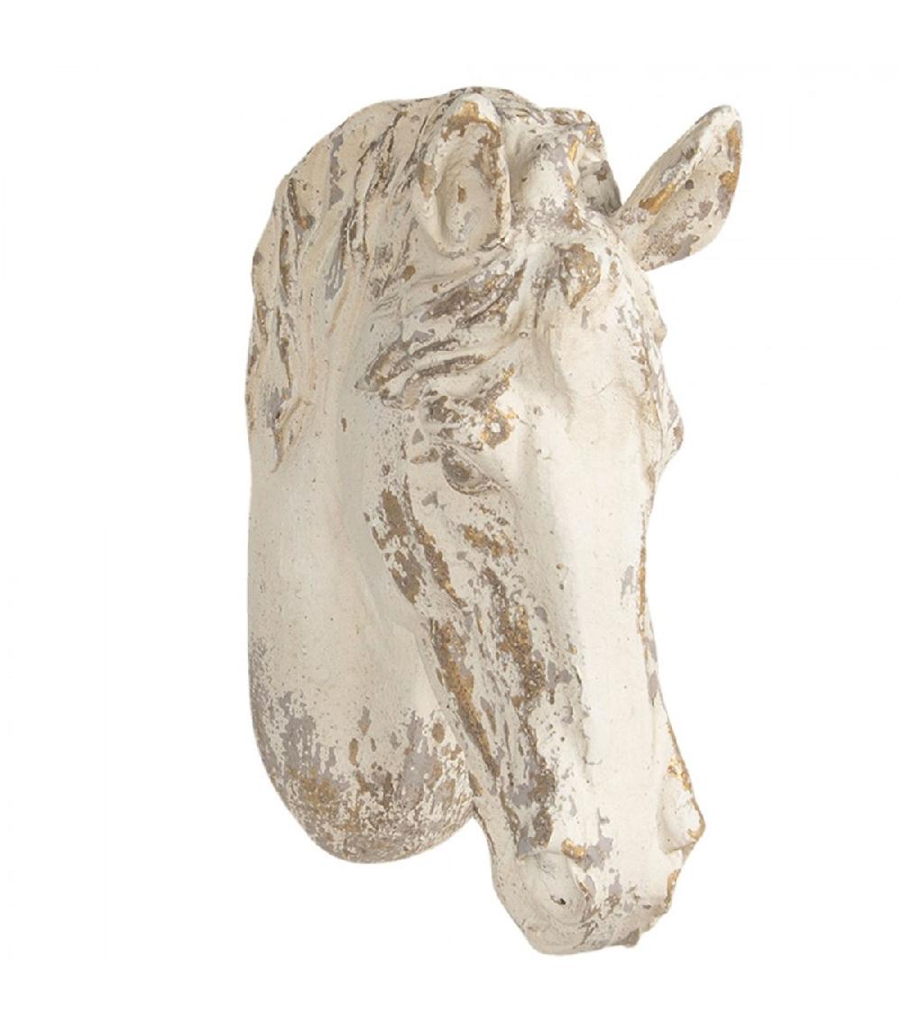 Wadiga Décoration Murale Tête De Cheval En Polyrésine Blanche 32x16x45cm