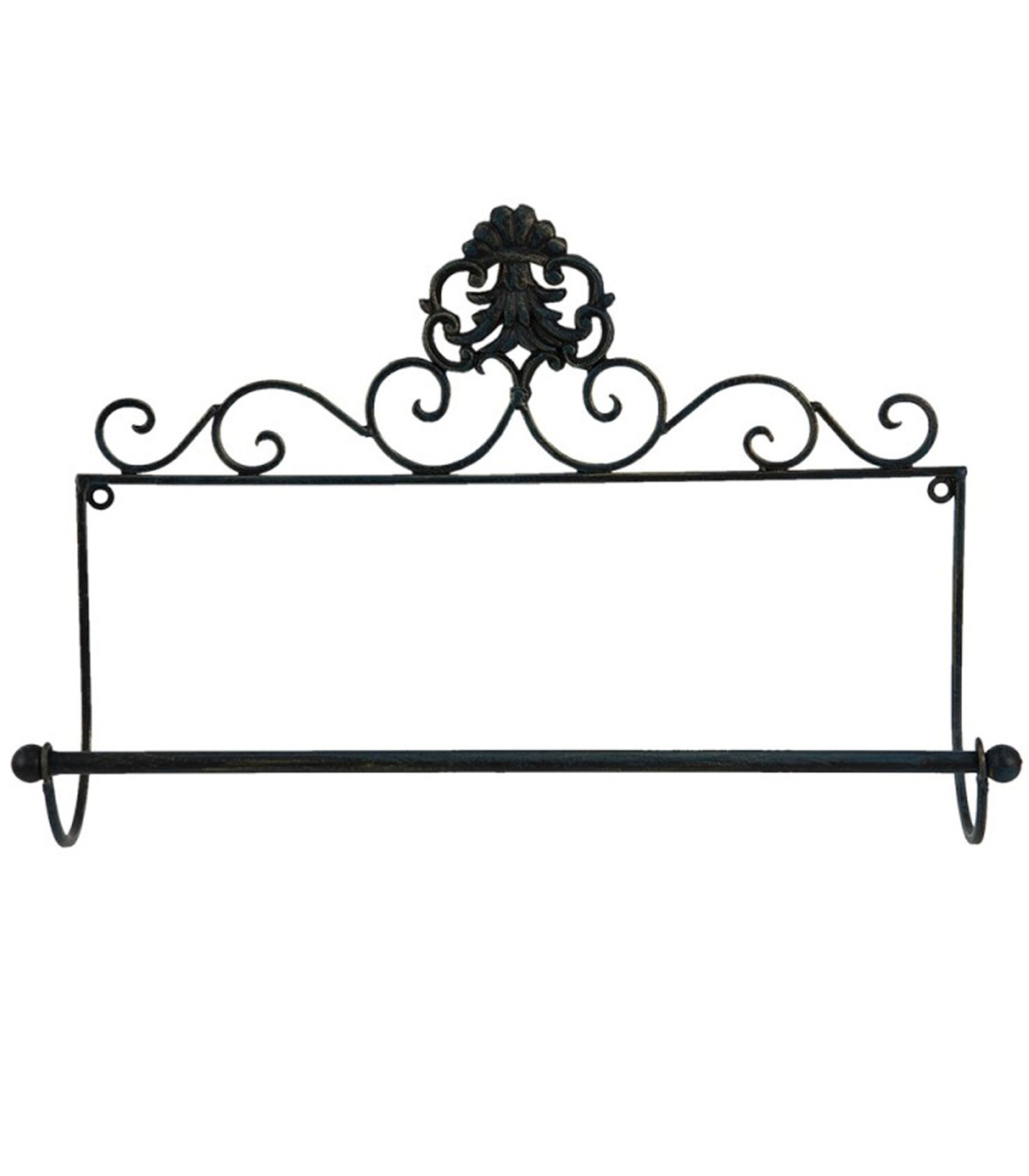 wadiga Dérouleur essuie-tout mural classique en fer noir 44x10x29cm
