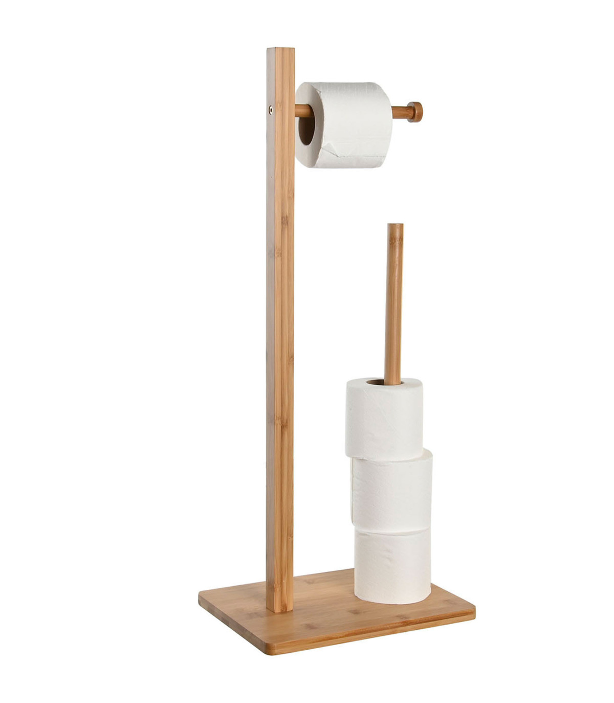 Wadiga Dérouleur Papier Toilette Avec Réserve En Bambou 28x21x67cm