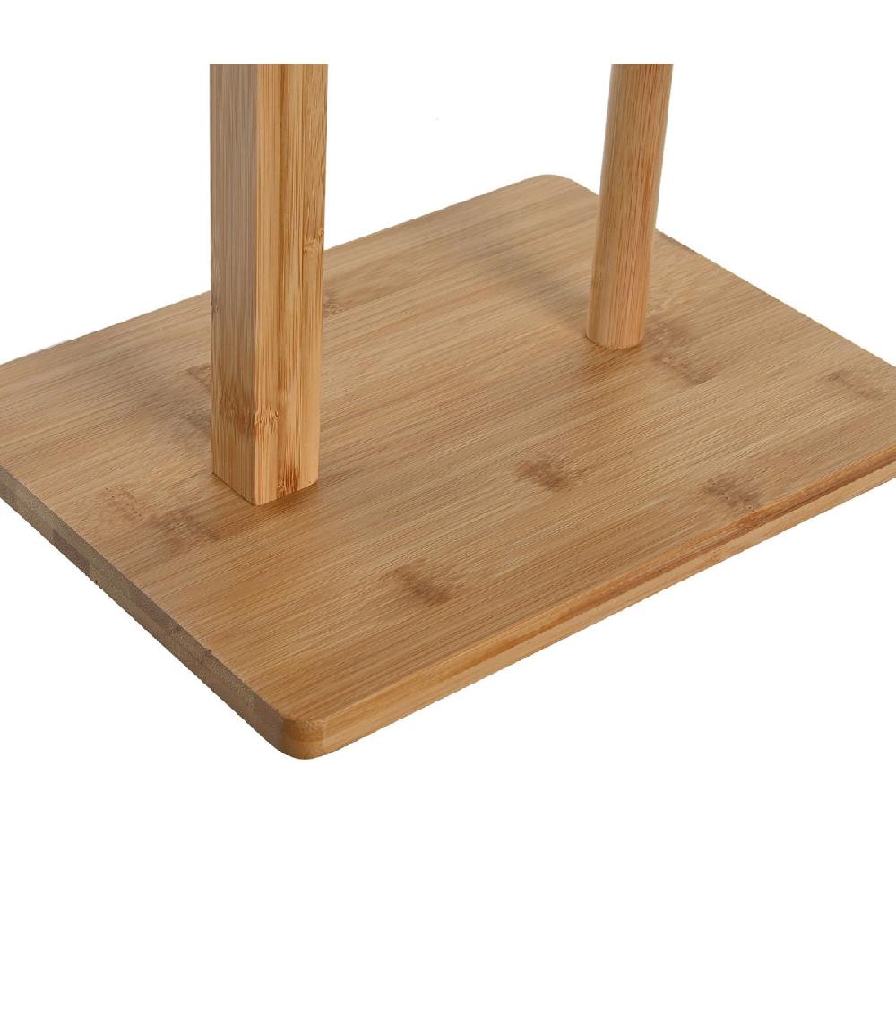 Wadiga Dérouleur Papier Toilette Avec Réserve En Bambou 28x21x67cm