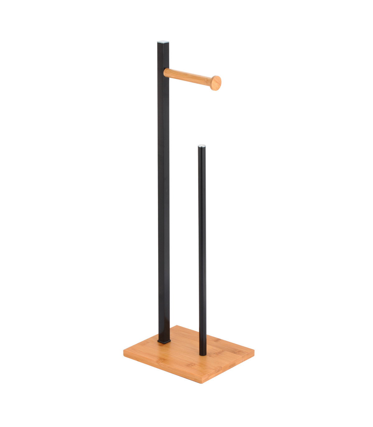 wadiga Dérouleur papier toilette bambou et noir 22x16x66.5cm