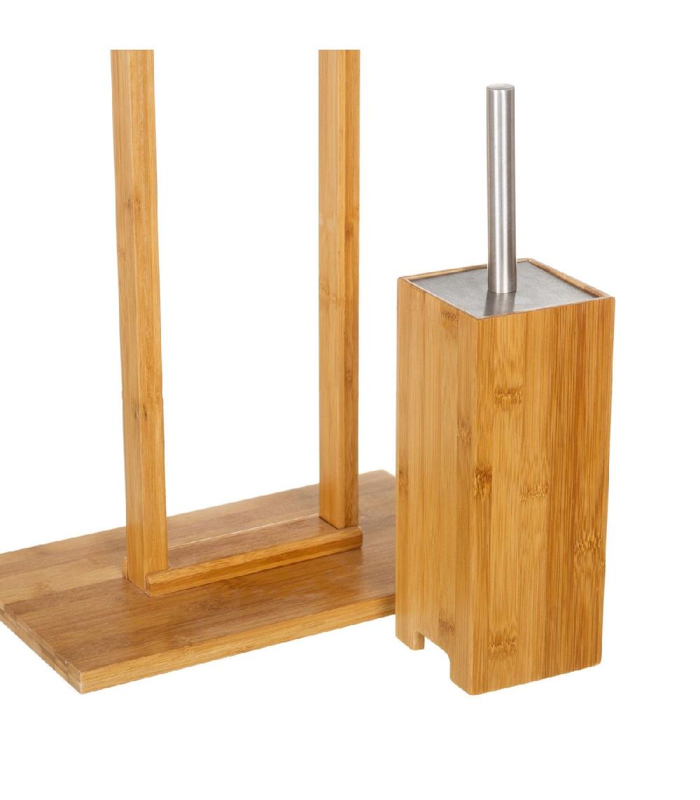 Wadiga Dérouleur Papier Toilette + Brosse WC En Bambou