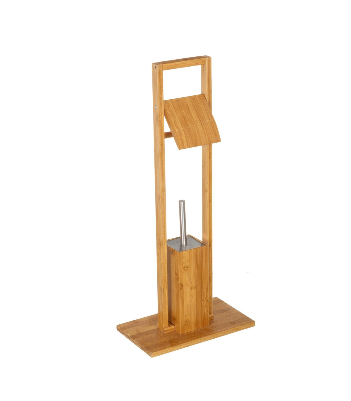 wadiga Dérouleur Papier Toilette + Brosse WC en Bambou