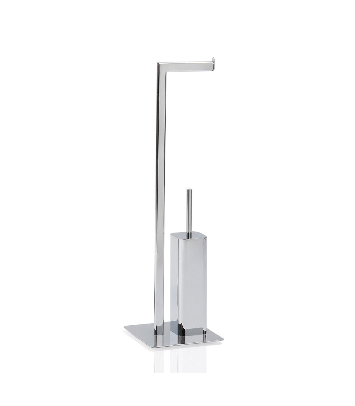 wadiga Dérouleur Papier Toilette + Brosse WC en Inox Chromé