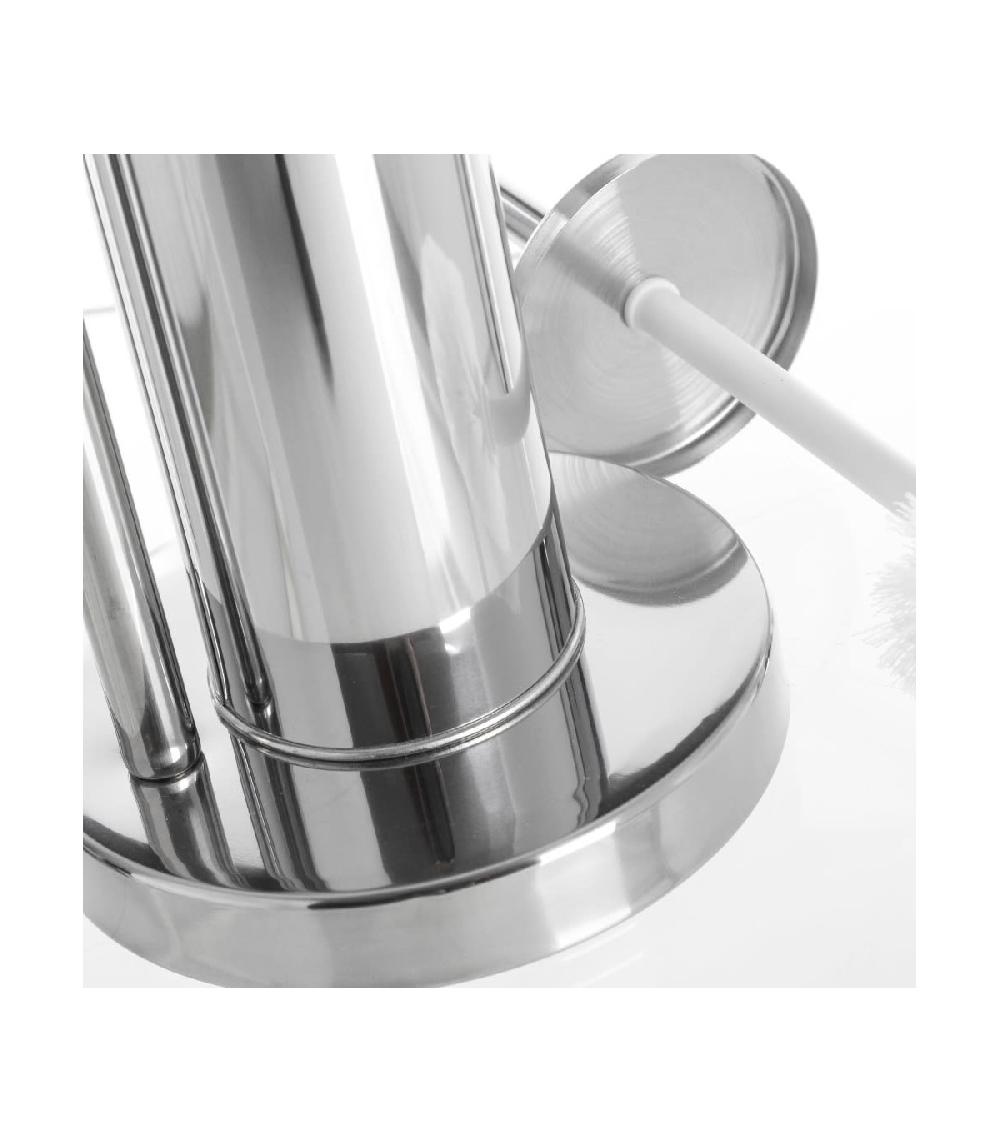 Wadiga Dérouleur Papier Toilette + Brosse WC En Métal Chromé