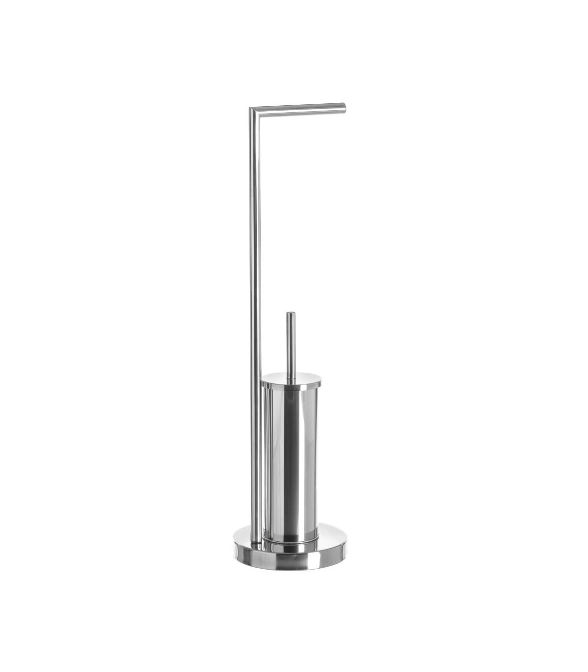 wadiga Dérouleur Papier Toilette + Brosse WC en Métal Chromé